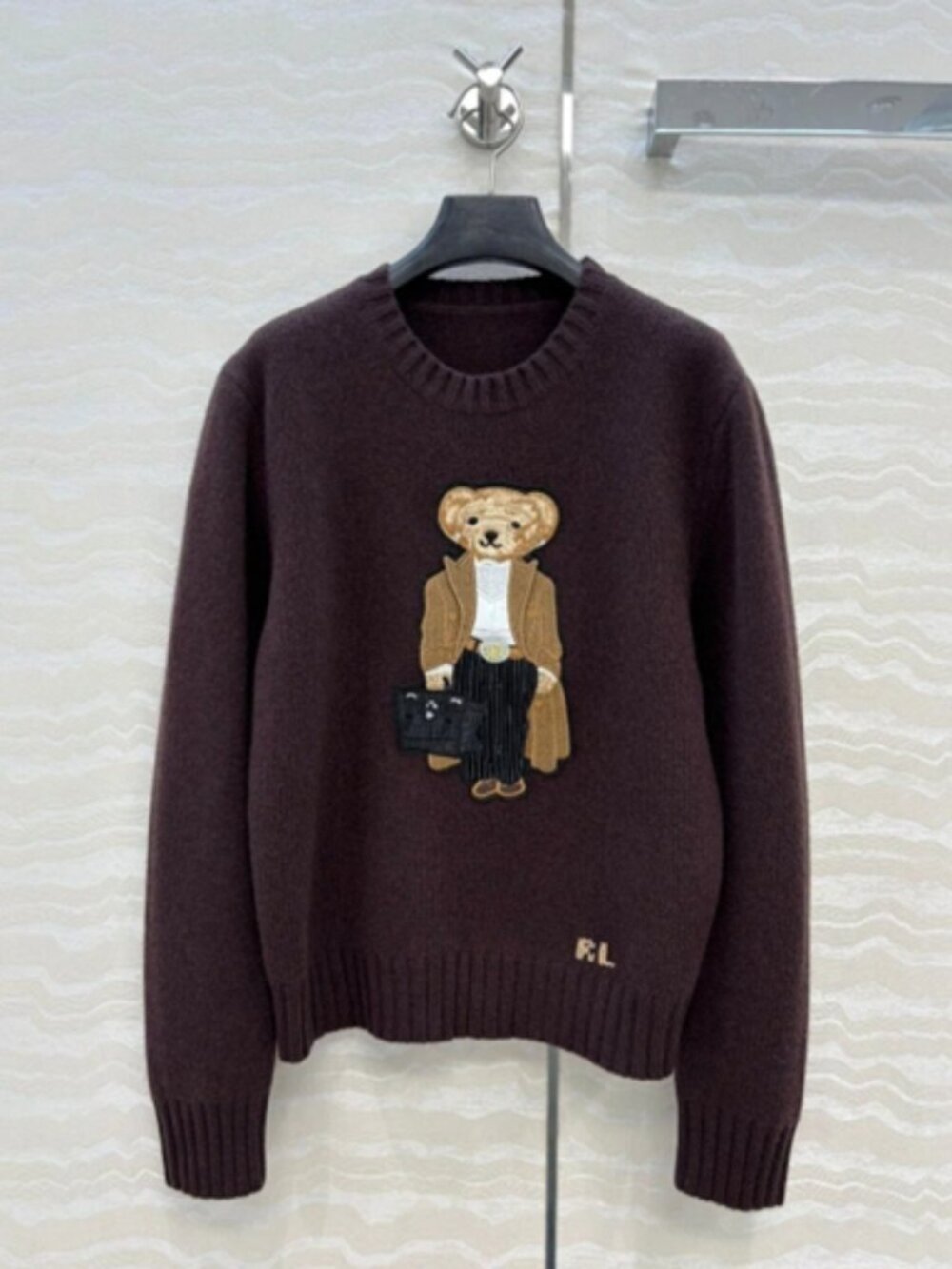Ralph Lauren Gentleman Bear Brown Crewneck Sweater - Picture 1 of 7
